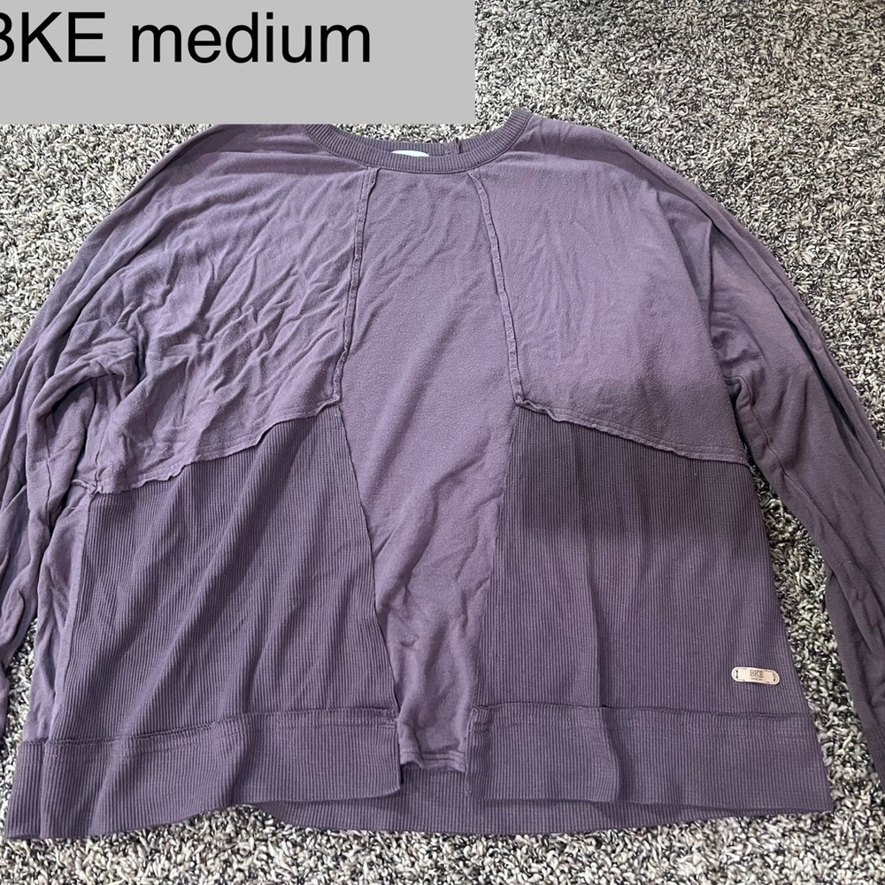 BKE Casual Knit Top in Deep Purple